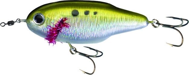 Picture of Unfair Paul's Arrowhead Search Bait, 2 3/4", 1/2 Oz, 3X Hooks, Pearl Olive, Suspending
