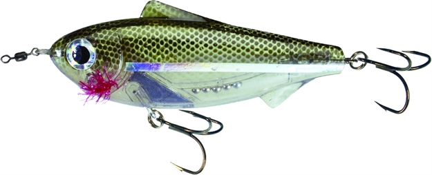 Picture of Unfair Paul's Dinkum Greenie Twitchbait, 2 3/4", 3/8 Oz, 3X Hooks, Olive Ghost, Suspending