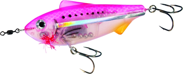 Picture of Unfair Paul's Dinkum Greenie Twitchbait, 2 3/4", 3/8 Oz, 3X Hooks, Pink Ghost, Suspending