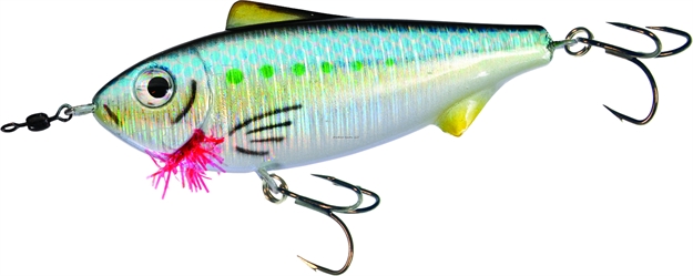 Picture of Unfair Paul's Dinkum Greenie Twitchbait, 3.54", 5/8 Oz, 3X Hooks, Shad, Suspending