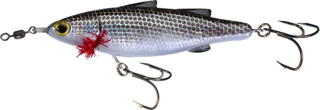 Picture of Unfair Lures Paul's Dinkum Mullet Topwater Twitch/Glide Bait, 3.54", 1/2 Oz, 3X Hooks, Pearl Black, Floating