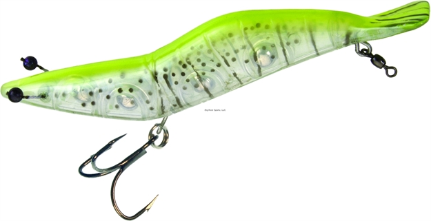 Picture of Unfair Paul's Dinkum Shrimp, 3.35", 1/3 Oz, 3X Hooks, Natural Chartreuse, Suspending