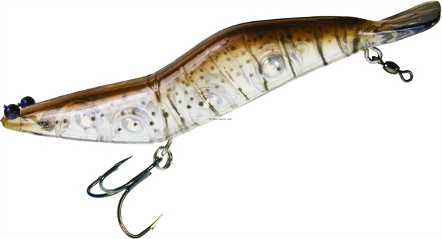 Picture of Unfair Paul's Dinkum Shrimp, 4.33", 1 Oz, 3X Hooks, Natural Brown, Suspending