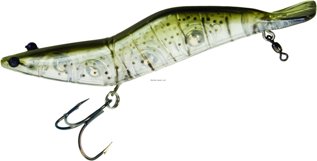 Picture of Unfair Paul's Dinkum Shrimp, 4.33", 1 Oz, 3X Hooks, Natural Olive, Suspending