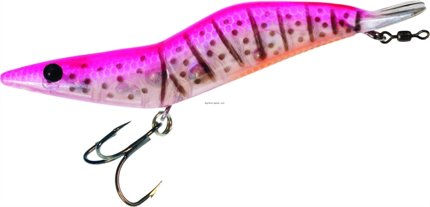 Picture of Unfair Paul's Dinkum Shrimp, 4.33", 2/3 Oz, 3X Hooks, Fluorescent Pink, Suspending
