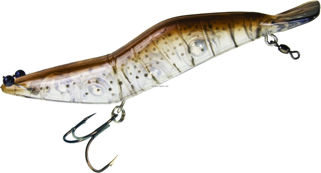 Picture of Unfair Paul's Dinkum Shrimp, 4.33", 2/3 Oz, 3X Hooks, Natural Brown, Suspending