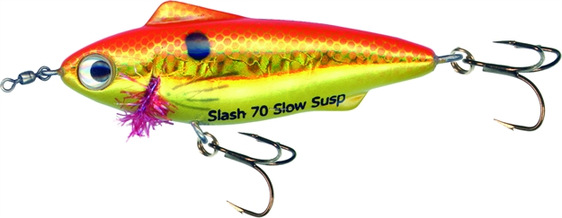 Picture of Unfair Paul's Rip-N-Slash Super Search/Twitchbait, 2 3/4", 3/8 Oz, 3X Hooks, Hot Orange, Suspending