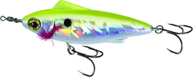 Picture of Unfair Paul's Rip-N-Slash Super Search/Twitchbait, 3.54", 3/4 Oz, 3X Hooks, Pearl Chartreuse, Suspending