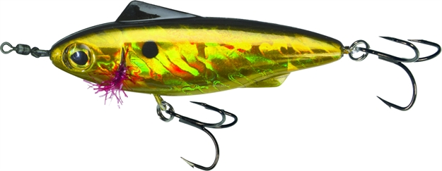 Picture of Unfair Paul's Rip-N-Slash Super Search/Twitchbait, 3.54", 3/4 Oz, 3X Hooks, Pearl Gold, Suspending