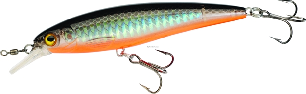 Picture of Unfair Paul's Stickminnow Superslash Diving Bait, 3.94", 5/8 Oz, 3X Hooks, Black Orange, Floating
