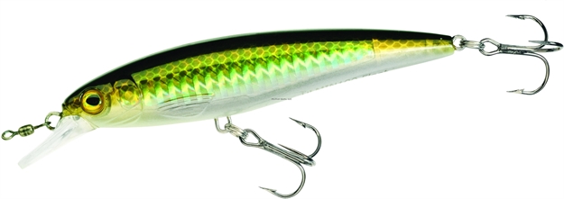 Picture of Unfair Paul's Stickminnow Superslash Diving Bait, 3.94", 5/8 Oz, 3X Hooks, Pearl Olive, Floating