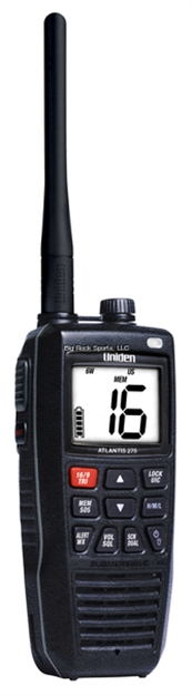 Picture of Uniden Marine Hand Held Floating Vhf Radio, Ipx8 Submersible, Li-Ion Rechargeble Battery, 5/6 Watt