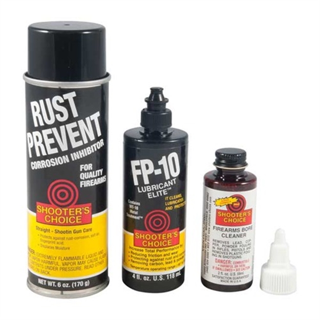 Picture of Shooters Choice Universal Gun Care Pack (Includes 1 Ea: Mc702, Fpl04 And Rp006) CLP01