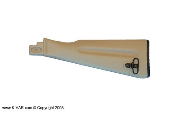 Picture of U.S. Made Desert Sand Polymer Buttstock Assembly For Stamped Receiver Rifles, Warsaw Pact Length