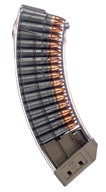 Picture of  US Palm Ma1119a Standard  30Rd 7.62X39mm Fits Ak-47 Clear W/Flat Dark Earth Floor Plate 787450631038