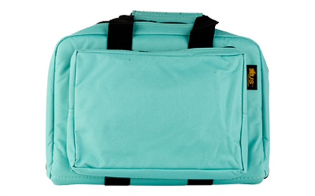 Picture of  US Peacekeeper P21102 Mini Range Bag Water Resistant Robin's Egg Blue 600D Polyester With 8 Mag Pockets, Lockable Zippers & Wraparound Handles 12.75" L X 8.75" H X 3" D Exterior Dimensions