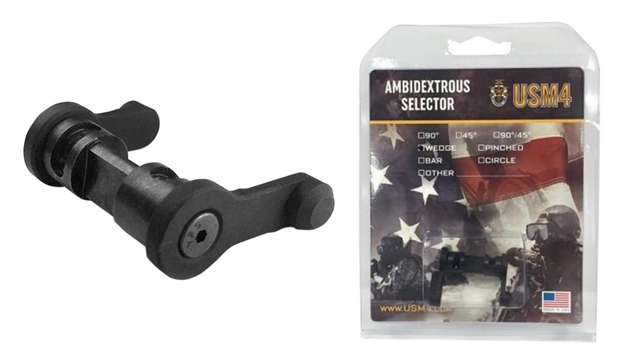 Picture of Usm4 15001380 Ambidextrous Selector Circle Ar-15 Steel Black