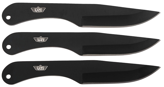 Picture of Uzi Accessories Uzktrw004 Throwing Knives IV Three, 8.25" Plain Black Stainless Steel UZK-TRW-004