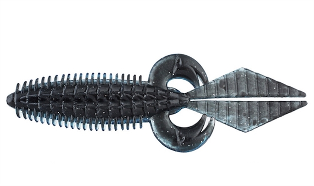 Picture of V & M Baits Flatwild 4" 7Bg Blk/Blu Silver FWBBS7