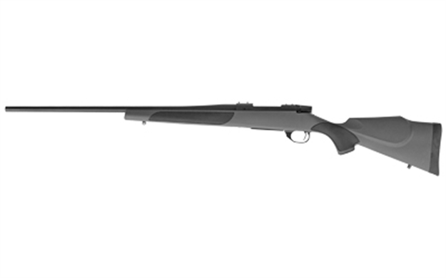 Picture of  Weatherby Vgt257wr6o Vanguard  257 Wthby Mag Caliber With 3+1 Capacity, 26" Barrel, Matte Blued Metal Finish & Gray With Black Panels Fixed Monte Carlo Griptonite Stock Right Hand (Full Size) 747115431014