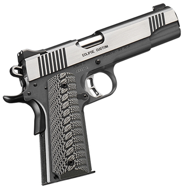 Picture of Kimber Mfg, Inc 3000238 Eclipse Custom 45 Acp 7+1 5" Stainless Match Grade Barrel, Charcoal Gray Serrated Stainless Steel Slide, Charcoal Gray Stainless Steel Frame W/Beavertail, G10 Grip KIM3000238 669278302386