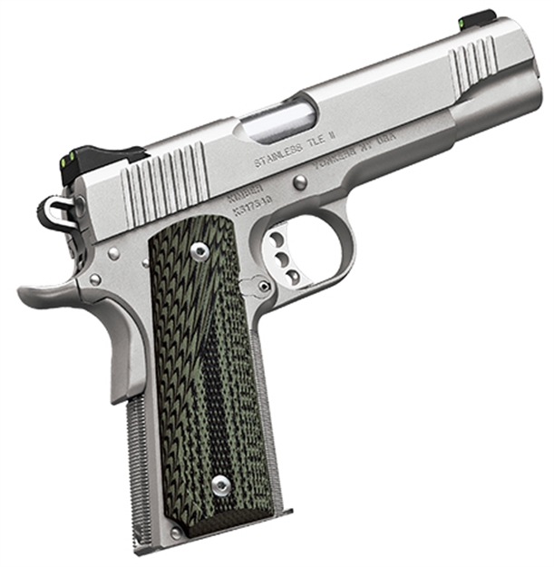 Picture of Kimber Mfg, Inc 3200342 Tle II  45 Acp 7+1 5" Stainless Match Grade Barrel, Satin Silver Serrated Stainless Steel Slide & Frame W/Beavertail, Aggressively Textures G-10 Grip KIM3200342 669278323428