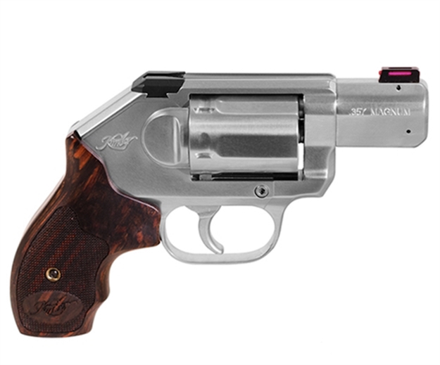 Picture of Kimber Mfg, Inc 3400009 K6s Dcr Dao 357 Mag 6 Shot 2" Satin Silver Stainless Steel Barrel & Cylinder, Stainless Steel Frame, Laminated Wood Grip, Concealed Hammer KIM3400009