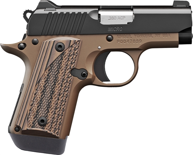 Picture of Kimber Mfg.,Inc 3300208 Micro Desert Night NS 380 Acp 7+1 2.75" Matte Black Kimpro II Stainless Steel Slide Desert Tan Kimpro G10 Grip KIM3300208 669278332086