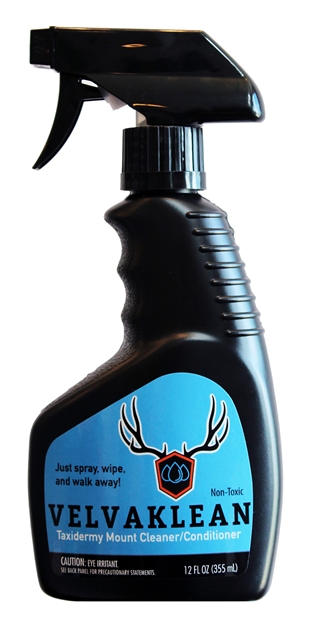 Picture of  Velvet Antler Tech 112001 Velvaklean Velvet Antler & Mount Cleaner 12 OZ Against Bugs/Dust/Oils Includes Towel/Brush