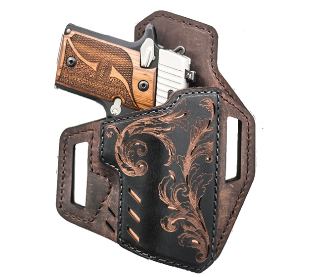 Picture of Versacarry Holsters Decree Owb Brn Lthr Scroll Copperinssz 3