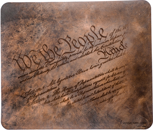 Picture of Versacarry Lther Cleaning Mat 13"X11" "We The People" Brown