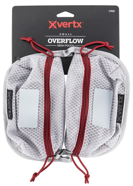 Picture of Vertx Vtx5195agyna Overflow Pouch 2 Pk, Small Size Made OF White Nylon With Mesh & Red Accents, Ykk Zipper & Durable Hook Back Panels 5" W X 5" H Dimensions F1 VTX5195 AGY NA