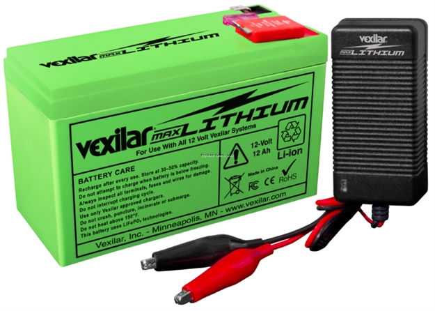 Picture of Vexilar 12 Volt / 12 Amp  Vexilar Max Lithium Battery And 2.5 Amp Rapid Charger