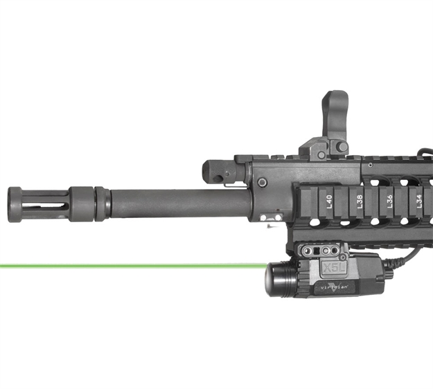 Picture of Viridian X5l X Series Laser Sight/Weapon Light, Fde, Pressure Sensor Activation, Green Laser, Fits Long Guns