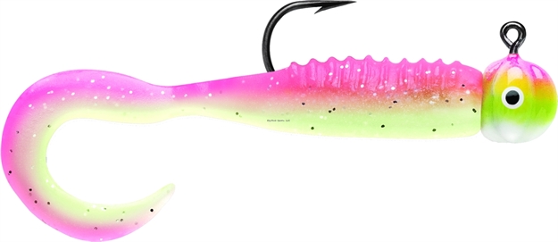 Picture of Vmc Curl Tail Jig 1/32 OZ Pink Chartreuse Glow