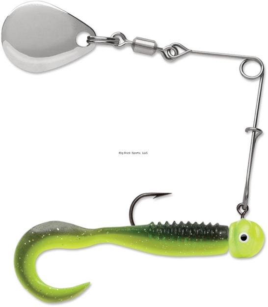 Picture of Vmc Curl Tail Spinnerbait, 1/16 Oz, Black Chartreuse Glow