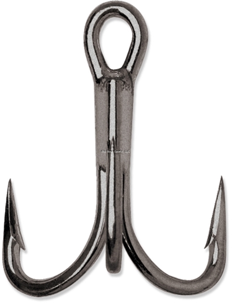Picture of Vmc Fishfighter Treble Hook With Cone Cut Point, Size 3/0, Short Shank, O'shaughnessy, Heavy Wire, Coastal Black, 2 Per Pack