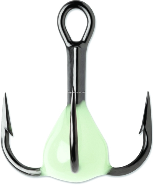 Picture of Vmc Glow Resin Treble Hook, SZ 6, 1X Black Nickel, Glow, 2 PK