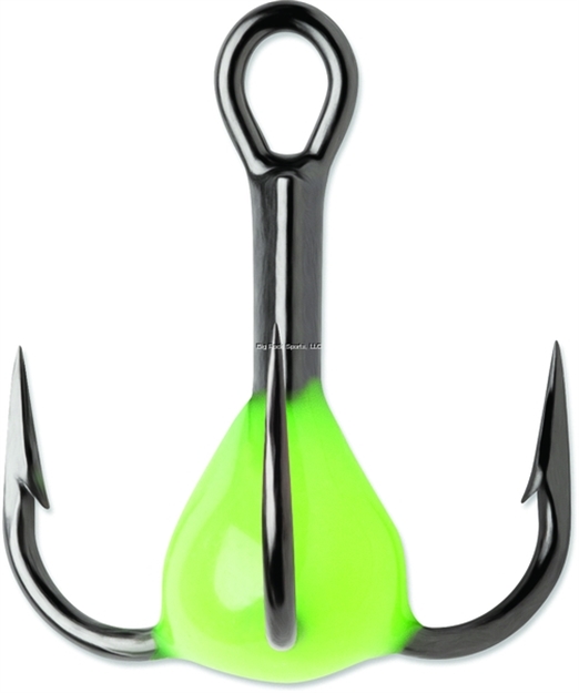 Picture of Vmc Glow Resin Treble Hook, SZ 6, 1X Black Nickel, Glow Chartreuse, 2 PK