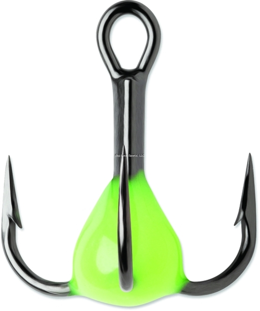 Picture of Vmc Glow Resin Treble, SZ 10, 1X Black Nickel, Glow Chartreuse, 2 PK