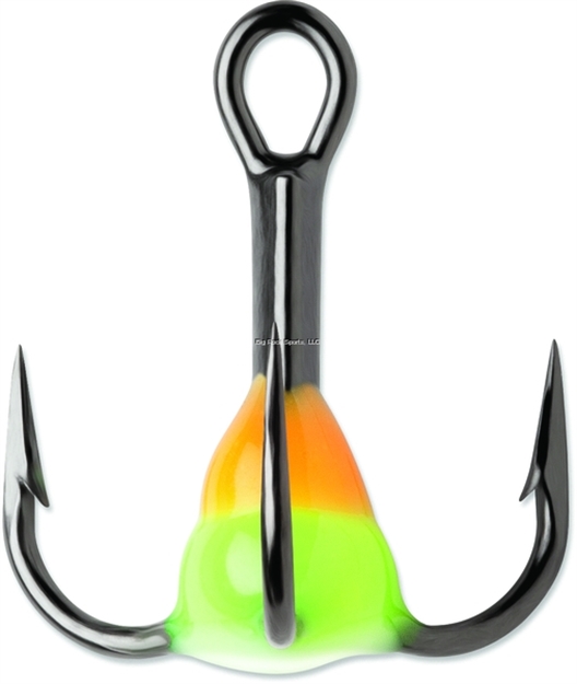Picture of Vmc Glow Resin Treble, SZ 10, 1X Black Nickel, Orange Chartreuse Glow, 2 PK