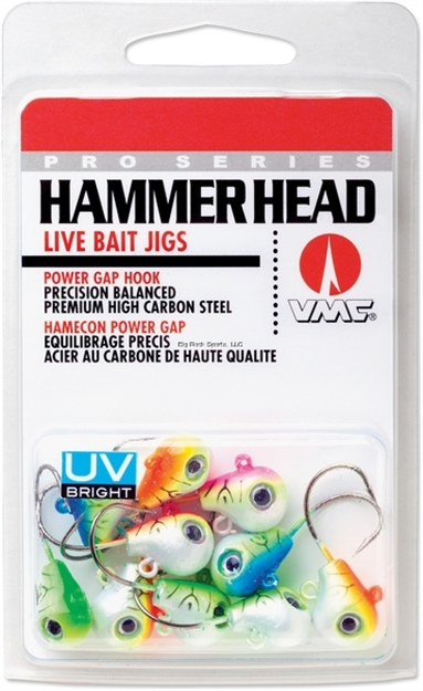 Picture of Vmc Hammer Head Jig UV Kit, Sinking, 3/8 Oz, 2#/0 Hook, UV Assorted Colors