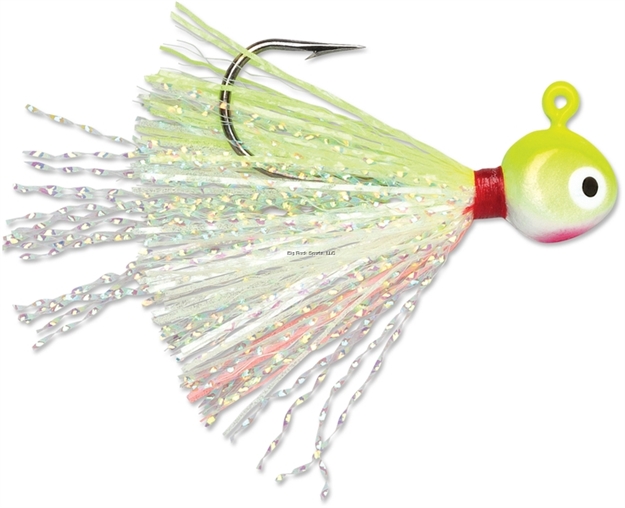 Picture of Vmc Hot Skirt Glow Jig, 1/16 Oz, Chartreuse White, 2Pk
