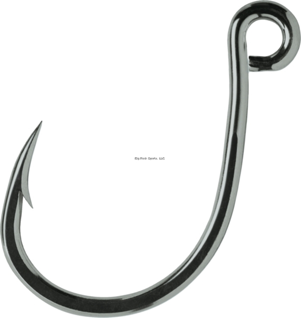 Picture of Vmc Inline Single Hook, Size 2/0, Needle Point, Wide Gap, 4X Strong, Inline Eye, Black Nickel, 7 Per Pack