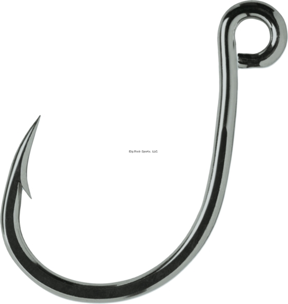 Picture of Vmc Inline Single Hook, Size 6/0, Needle Point, Wide Gap, 4X Strong, Inline Eye, Black Nickel, 4 Per Pack