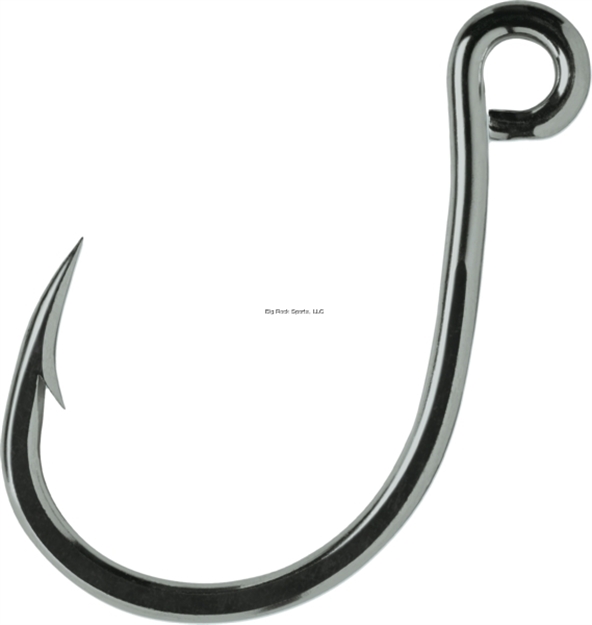Picture of Vmc Inline Single Hook, Size 7/0, Needle Point, Wide Gap, 4X Strong, Inline Eye, Black Nickel, 4 Per Pack