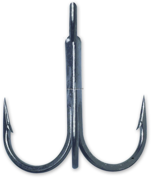 Picture of Vmc Inline Treble Hook With Cone Cut Point, Size 4, Forged, Round Bend, Heavy Wire, Inline Eye, Black Nickel, 10 Per Pack
