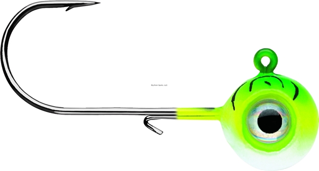 Picture of Vmc Neon Moon Eye Jig, 3/8 Oz, 2/0 Hook, Green Fire Uv,4 PK