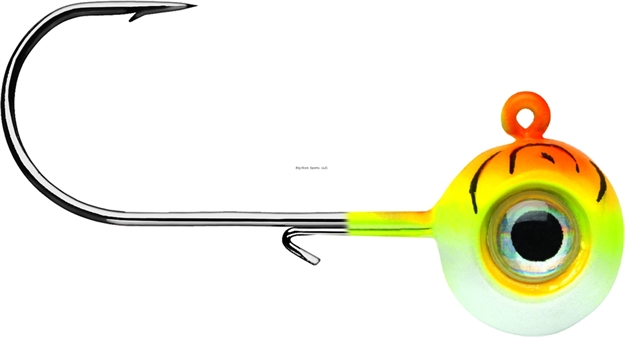 Picture of Vmc Neon Moon Eye Jig, 3/8 Oz, 2/0 Hook, Orange Fire Uv,4 PK