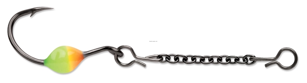 Picture of Vmc Octopus Dropper Chain, 1-3/4", #6 Hook Octopus, Orange Chartreuse Glow Bead, 2 CD